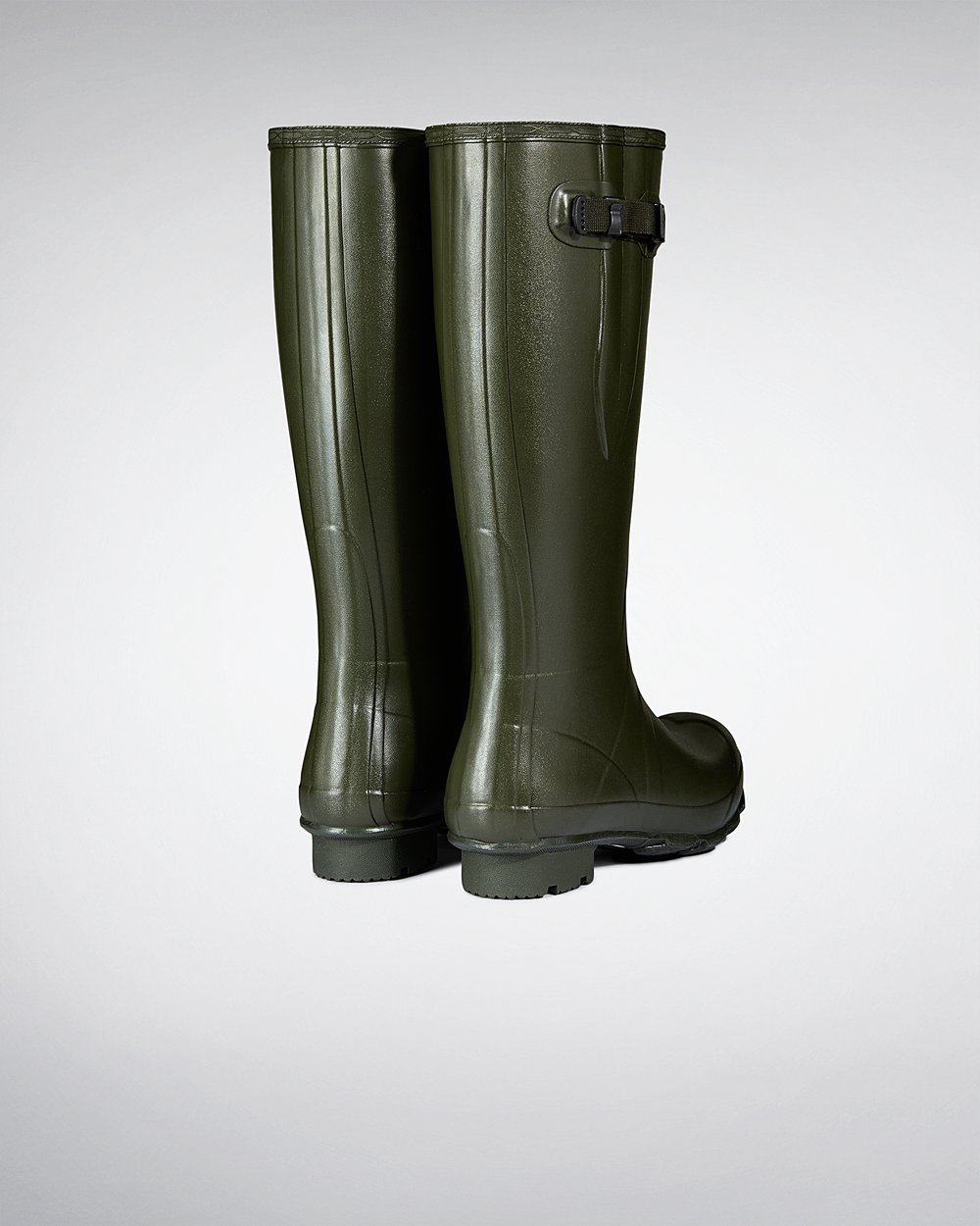 Botas De Altas Hunter Hombre Norris Field Side Adjustable Neoprene Lined - Verde Oscuro Oliva - Arge